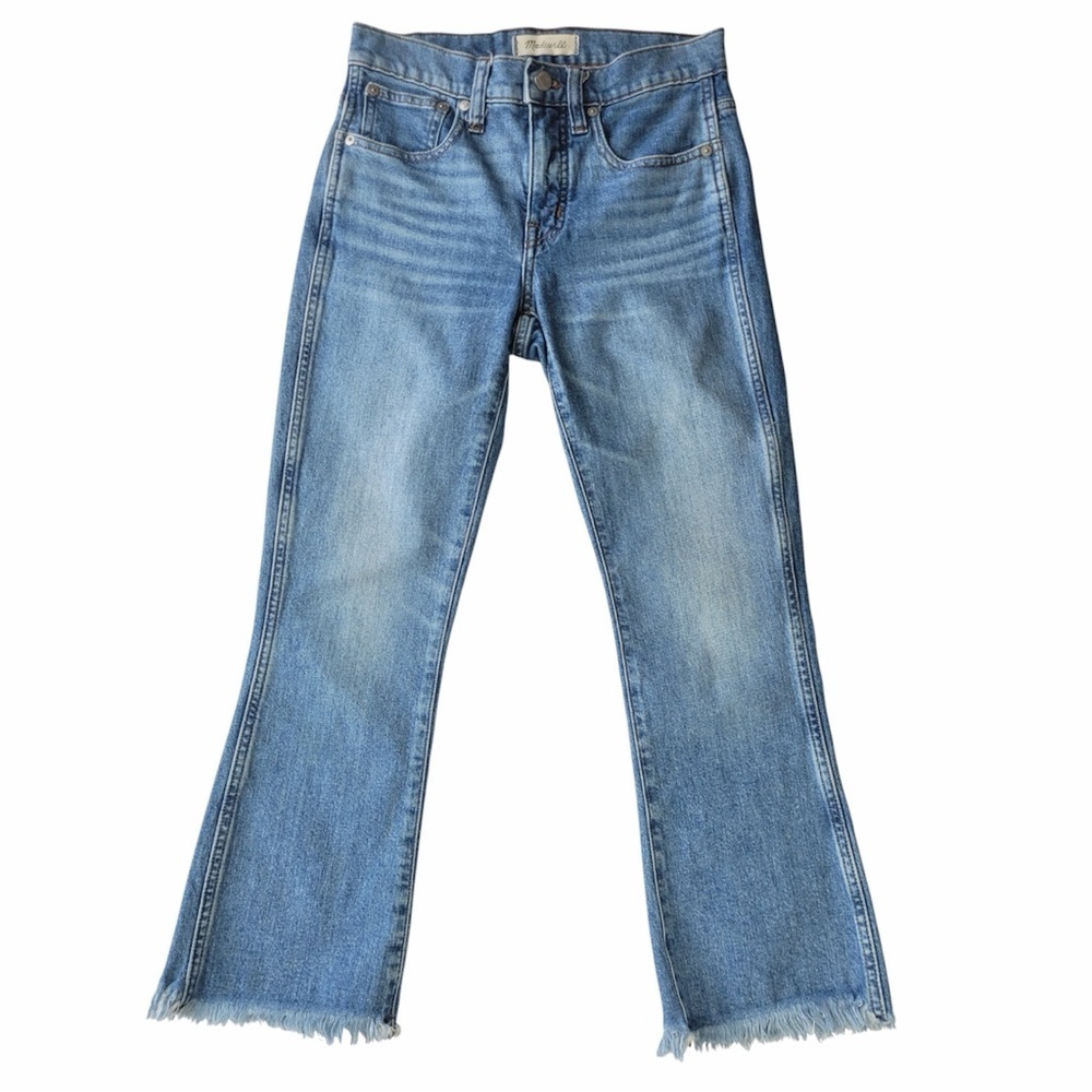 ✅ Madewell Light Blue High-Rise Cropped Flare Jeans Cali Demi-Boot size 25P